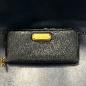 Marc by Marc Jacobs Black Leather Zip Around Wallet